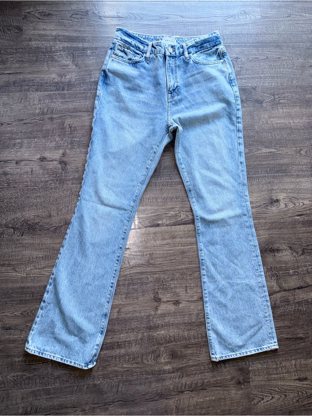 FRAME - Le Super High Rise Mini Boot jeans Light Blue Women's Jeans SIZE 27 - Picture 2 of 16